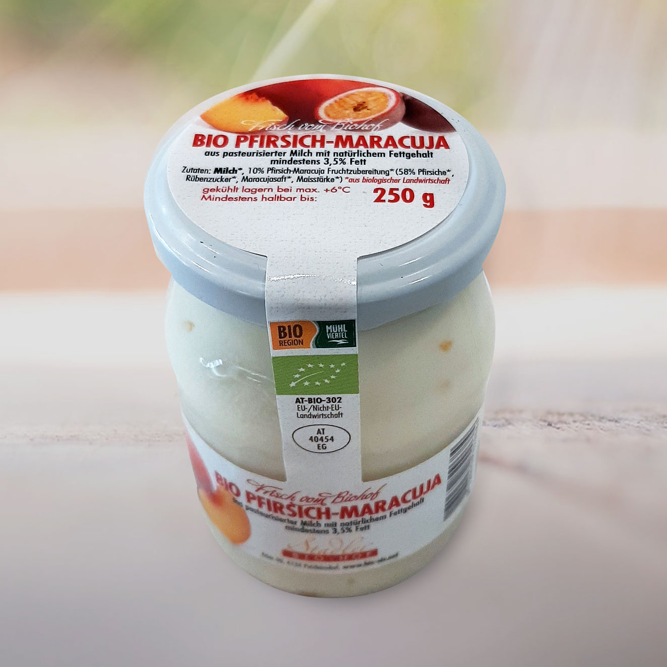 Bio Fruchtjoghurt Pfisich-Maracuja